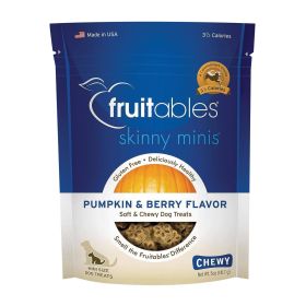 Fruitables Skinny Minis Dog Treats - Pumpkin & Berry Flavor - Case of 8 - 7 oz