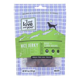 I And Love And You Nice Beef + Lamb Jerky Bites Dog Treats - Case of 6 - 4 OZ