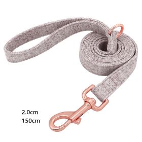 Pet Dog Collar Engraving Anti-Lost Traction Rope Supplies (Option: Camel Brown-Leash No Lettering-L)