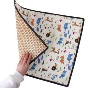 Teddy Dog Double-sided Pet Mat (Option: Animal world-60x50cm)