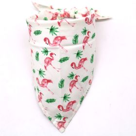 Spring And Summer Pet Dog Saliva Towel (Option: White bottomed flamingo-S)