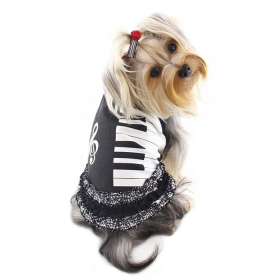 Adorable Piano Dress with Ruffles (Color: Black/White, size: XS)