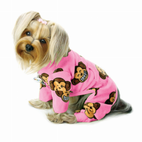 Silly Monkey Fleece Turtleneck Pajamas (Color: Pink, size: small)