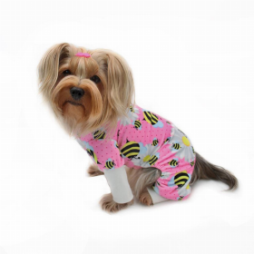 Ultra Soft Plush Minky Bumblebee & Flower Pajamas (Color: Pink, size: medium)