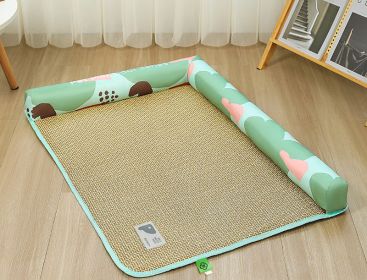 Pet Mat Ice Rattan Weaving (Option: Geometric plant-XL)