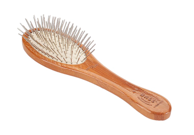 Bass Brushes- Style & Detangle Pet Brush (Color: Dark Bamboo, size: small)