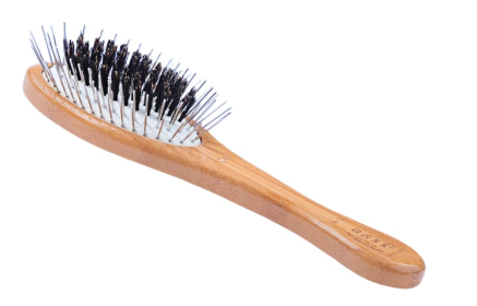 Bass Brushes- The Hybrid Groomer (Color: Dark Bamboo, size: small)