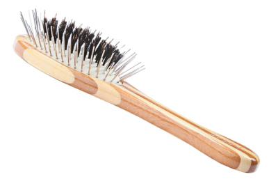 Bass Brushes- The Hybrid Groomer (Color: Striped Bamboo, size: small)