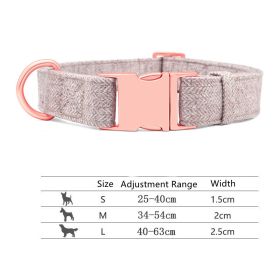 Pet Dog Collar Engraving Anti-Lost Traction Rope Supplies (Option: Camel Brown-Collar No Lettering-S)