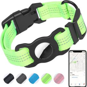 Reflective Nylon Cat Collar Protective Cover (Option: Fluorescent Green-M)