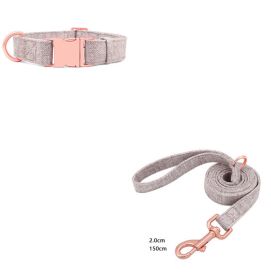 Pet Dog Collar Engraving Anti-Lost Traction Rope Supplies (Option: Camel Brown-Set No Lettering-L)