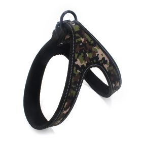 Colorful Printed Oxford Fabric Reflective Pet Harness (Option: Camouflage webbing leash-L)