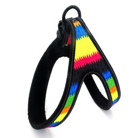 Colorful Printed Oxford Fabric Reflective Pet Harness (Option: Neon Webbing Leawebbing leash-S)