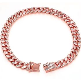 New Diamond Golden Dog Collar (Option: Rose Gold-26inch 65cm)